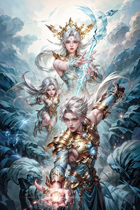 Celestial Gods, spell, lightning, action pose, dynamic shot,
<lora:add_detail:1.1>, <lora:gongbihua:0.8>, <lora:epi_noiseoffset2:1>,