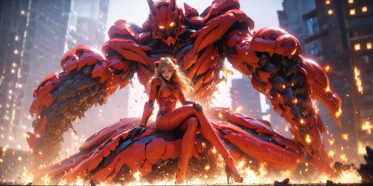 Epic CG masterpiece,Asuka Langley Soryu,hdr,dtm,full ha,Sitting on mecha device,8K,ultra detailed graphic tension,dynamic poses,stunning colors,3D rendering,surrealism,cinematic lighting effects,realism,00 renderer,super realistic,glowing,magic,full_body photos,super vista,super wide Angle,HD,<lora:ç»ªå¿-ææ¥é¦_v1.0:0.8>,<lora:MFlame:0.5>,