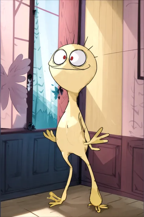<lora:Cheese:1> Cheese Go Home! OKAY!, bird, full body, indoors, no humans, pokemon (creature), solo, standing