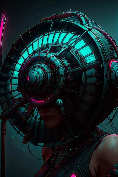 <lora:CyberPunkAI:.8>, cyberpunkai, cyberpunk electric fan, cinematic