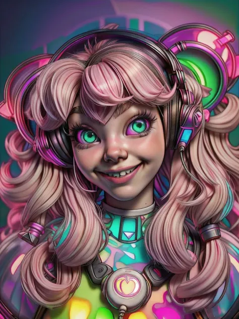 Belle Delphine, Twitch Stream, <lora:GamerFashion-rgb-V1:0.5>, rgb, gamer, headphones, flirty smile, eyes crossed,  <lora:XenoDetailer:0.5>