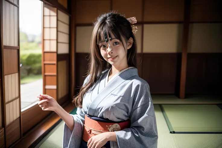 (8k, best quality, masterpiece, ultra highres, ultra-detailed:1.2) , Photo of Pretty Japanese girls,view from front,(best quality),(upper-body-shot:1)
(in event hall:1.3),(party:1.2),wearing kimono,natural lighting,
((3girls:1.3)),((multiple girls)),Japanese,20years old,cute face,medium breasts, smirk,
,(detailed face:1.2) ,<lora:more_details:0.8> <lora:Kimonos:0.5>
