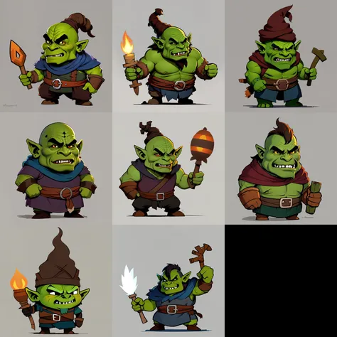 <lora:heromini:0.5>,a orc minihero old mage cartoon,style minihero,simple background,