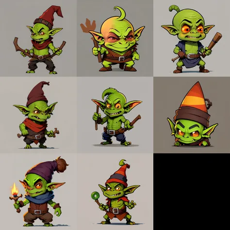 <lora:heromini:0.5>,a goblin minihero old mage cartoon,style minihero,simple background,