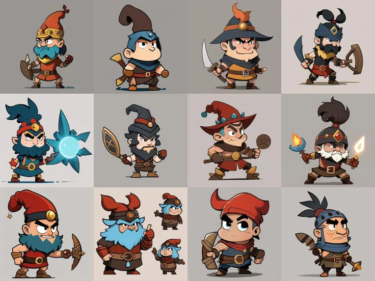 <lora:heromini:0.5>a warrior minihero old mage cartoon, style minihero, simple background,