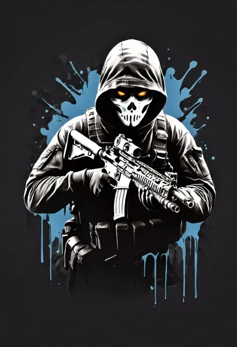call of duty Ghost, <lora:wildlife-sdxl:1> t-shirt_design