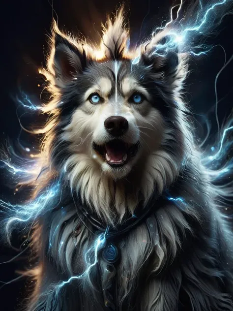 depiction of a confused ral-elctryzt bearded husky with a bad-hair day, static, blue eyes, intricate lighting, global illumination,  <lora:ral-elctryzt:.8> <lora:- SDXL - brdanmu_ beard_mustache_V1.0:0.6>