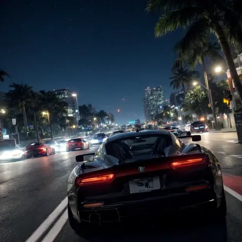 super cars, illegal driving, night Florida street racing, action, need for speed, GTA 5, Forza, big smile Sarasota, driver POV photo, insane near death photo
