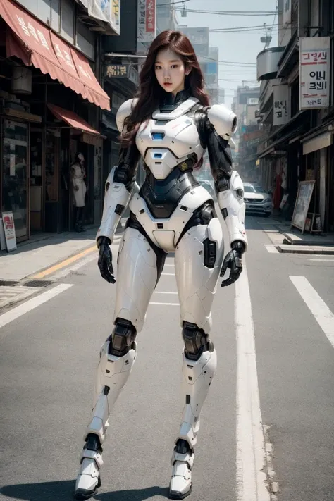A Korean fashion android wearing hardsuit full armor,
hourglass figure,
catwalking,
sunny street,
film grain,
[[Yoon Young Bae | Lee Sung-kyung]:0.2]
<lora:nijiarmor_anime_v2:0.8>