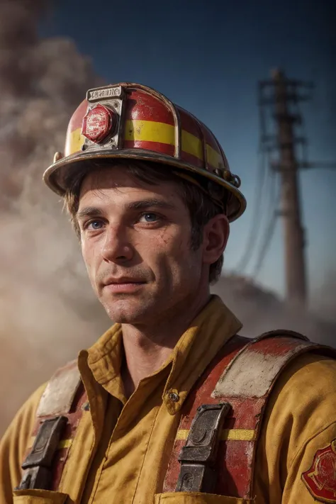 closeup action shot of (hasanpiker person as a fireman:1.1), cinematic, movie scene, film still, hdr, 8k, trending on artstation, by artgerm wlop, atmospheric fog, atmospheric lighting