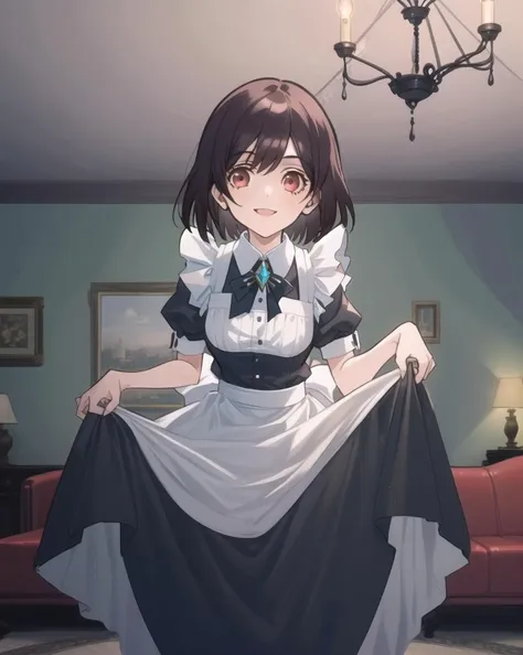 reiteira, solo, 1girl,   maid clothes,    living room, , chandelier,  bow, leaning forward, skirt lift,  facing viewer, smile 
<lora:wataoshi_ep01_lohad8_attn-mlp-step00030000:0.95:1>