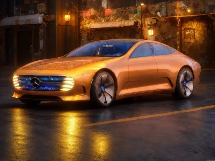 masterpiece, best quality, mercedesiaa, 1car, neon lights, cyberpank city, highly detailed <lora:MERCEDESIAA:0.7>, (dark shot:1.17), epic realistic, faded, ((neutral colors)), art, (hdr:1.5), (muted colors:1.2), hyperdetailed, (artstation:1.5), cinematic, warm lights, dramatic light, (intricate details:1.1), complex background, (rutkowski:0.8), (teal and orange:0.4), Details, ((intricate details)), hdr, ((intricate details, hyperdetailed))