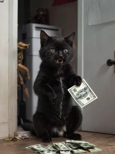 depiction of a (feline:-0.1) which is laundering money is pissed of at the swat-team for breaking the door, cinematic, deep shadow, <lora:SDXL - Character- sdxl_lora_scrunge_v1.1:0.9> <lora:- SDXL - stnerfx _Stoned_Fox_V4.0:0.6>