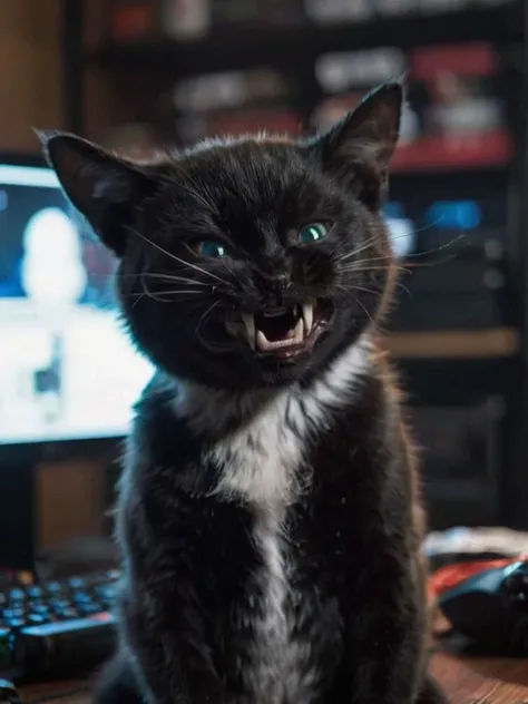 depiction of a (feline:-0.1) which is playing pc games is pissed of your noob mistakes, cinematic, deep shadow, <lora:SDXL - Character- sdxl_lora_scrunge_v1.1:0.9> <lora:- SDXL - stnerfx _Stoned_Fox_V4.0:0.6>