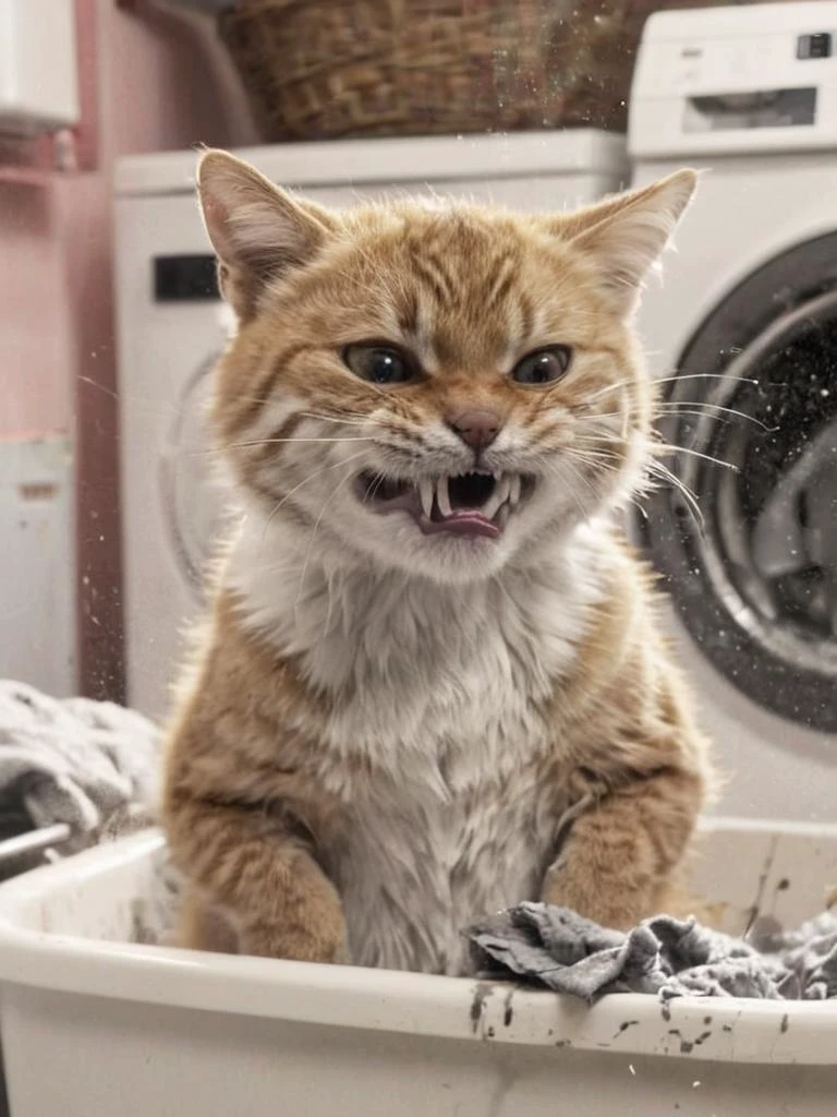 depiction of a (feline:-0.1) which is washing clothes is pissed of by irremovable dirt, cinematic, <lora:SDXL - Character- sdxl_lora_scrunge_v1.1:0.9> <lora:- SDXL - stnerfx _Stoned_Fox_V4.0:0.6>