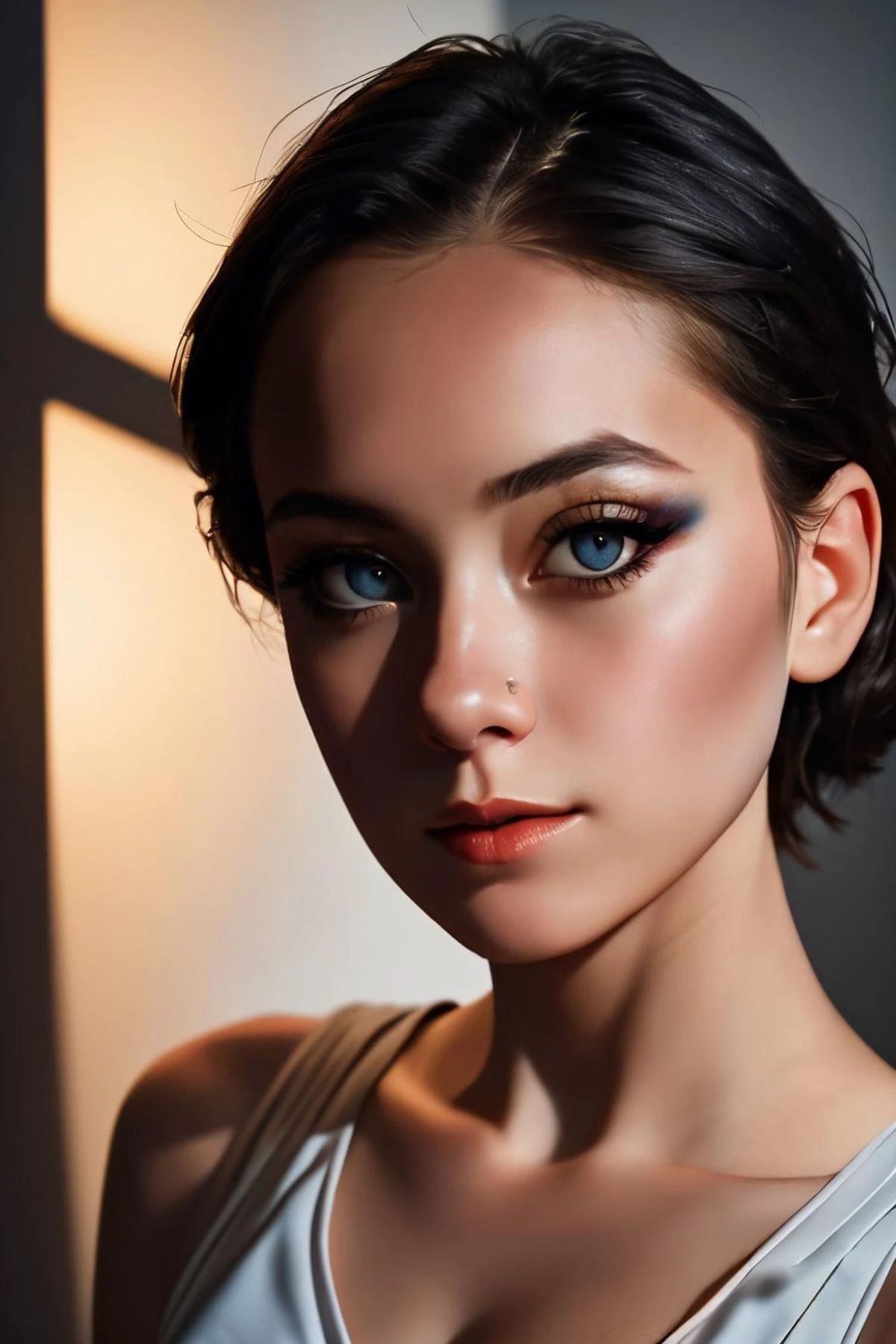 beautiful woman, adult
looking at viewer, detailed eyes, detailed face, long eyelashes, eye makeup,
sexy, fit, narrow waist,
portrait,
<lora:0176 Ombre micro-flare high-waisted leggings_v1:1> bell, bottoms, black, photorealistic, photograph, photo, dlsr, FujiFilm, extremely high detail, (volumetric lighting), (dynamic lighting), godrays, Rembrandt lighting, real shadows, intricate detail