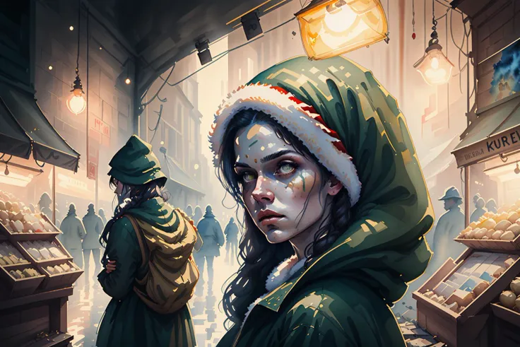 miaobishenghua ,christmas, lights,hyperrealistic, octane rendering, stoic cinematic, 4k epic detailed, watercolour, wes anderson,cat:2, <lora:miaobishenghuav2:1> <lora:gachaSplashLORA_gachaSplashFantasy20:1>