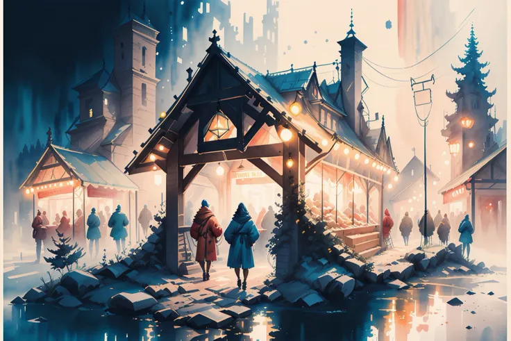 miaobishenghua christmas lights,hyperrealistic, octane rendering, stoic cinematic, 4k epic detailed, watercolour, wes anderson,cat:2, <lora:miaobishenghuav2:1> <lora:gachaSplashLORA_gachaSplashFantasy20:1>