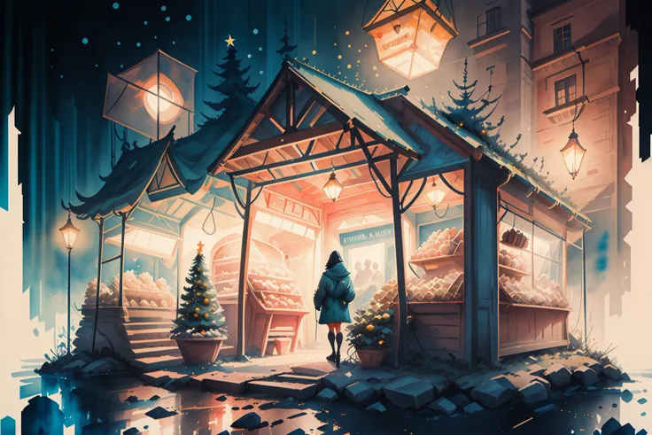 miaobishenghua ,christmas, lights,hyperrealistic, octane rendering, stoic cinematic, 4k epic detailed, watercolour, wes anderson,cat:2, <lora:miaobishenghuav2:1> <lora:gachaSplashLORA_gachaSplashFantasy20:1>