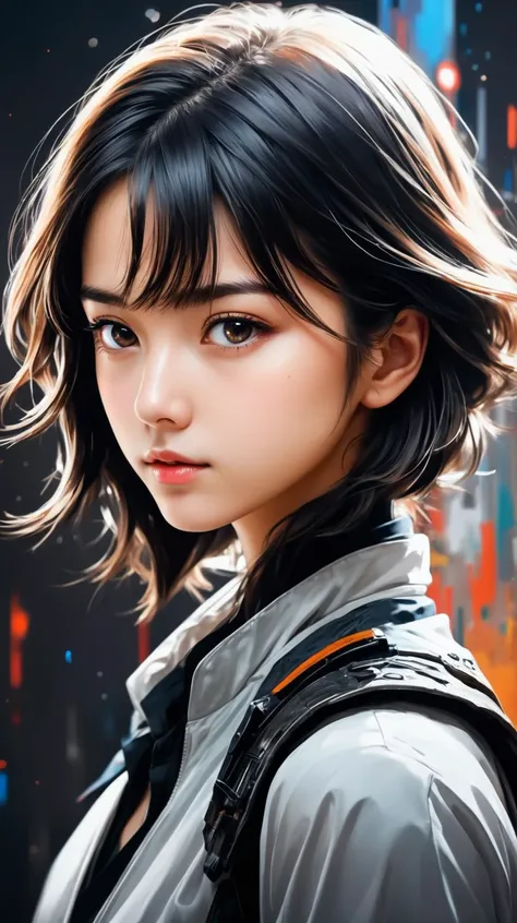 1girl, solo, looking at viewer, <lora:SimplePositive_XL_v1_AutoRunMech:1>, masterpiece,best quality,extremely detailed,fine details,official art,unity 8k wallpaper,4K,8K,UHD, antiBlur,photography, abstract background