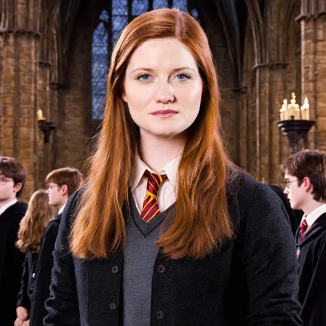 a photo of ginny weasley, ohwx woman, Harry Potter, in Hogwarts <lora:bonniewright_SDXL:0.8>