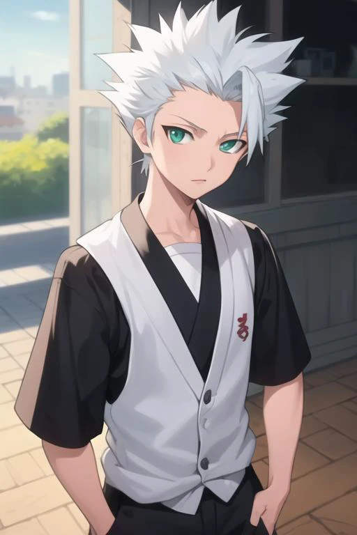 masterpiece, best quality, high quality, 1boy, solo, male focus, looking at viewer, upper body, <lora:hitsugaya_toushirou:0.70>, hitsugaya_toushirou,