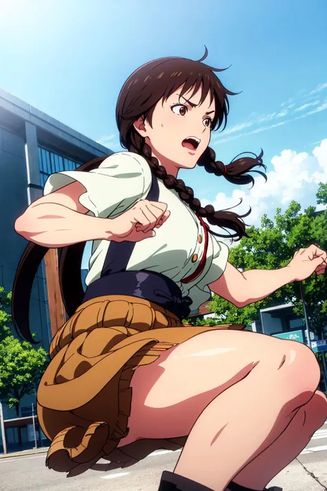 <lora:0013Aryouko:0.7>,koisoryouko,brown eyes,black hair,fighting_stance,cinematic_angle,