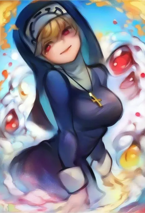 <lora:Double:1> DoubleXL, nun, habit, cross, erotic horror, score_9, score_8_up, score_7_up, score_6_up, score_5_up, score_4_up, hd, (ultra hd quality details), 8K, 2d illustration, Illustration, official artwork, anime style, wallpaper, official art, rating_explicit