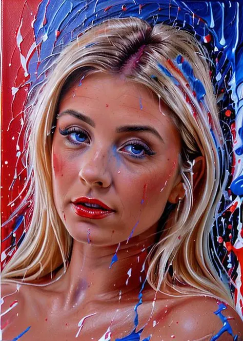 ((acrylic painting in red and blue)), <lora:MS_Acrylic_Art:0.8> paint splash, painting, brush strokes, a woman with blonde hair, <lora:MS_Alice_Wild_V2_32:0.8> ,dark witch, mystic power, detailed background, mechanical, antique, intricate, (use 32 colors only in totale)