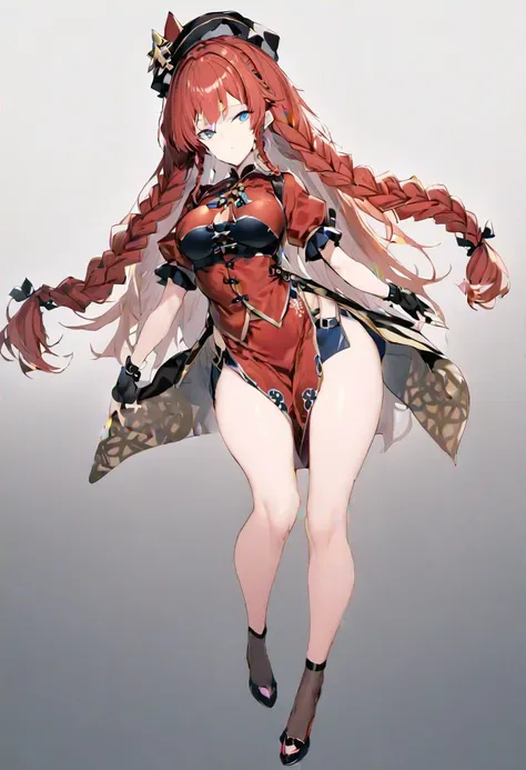 masterpiece, best quality, ultra-detailed, beautiful, nai3, 1girl, solo, full_body, tachi-e,
((hong_meiling)):2, solo, 1girl, chinese_clothes, star_hat_ornament, long_hair, hat, blue_eyes, short_sleeves, braid, vest, puffy_short_sleeves, red_hair, black_gloves, twin_braids, fingerless_gloves,