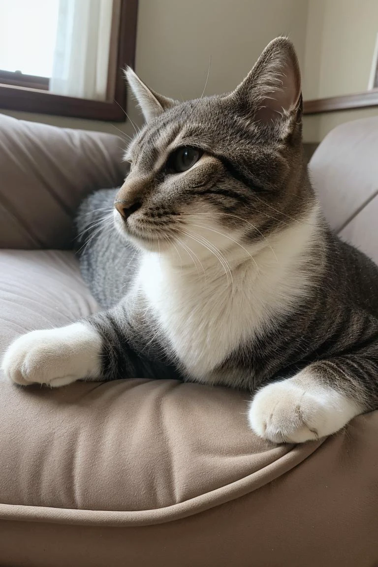 photorealistic photo of celestecat, at home, on a couch, playing, (masterpiece:1.1), (best quality:1.1), beautiful, (intricate details), unity 8k wallpaper, ultra detailed, aesthetic, perfect lighting, <lora:Celeste - AM:0.75>