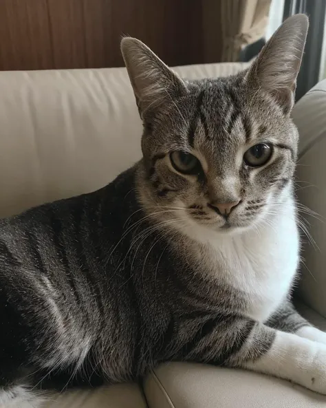 photorealistic photo of celestecat, at home, on a couch, playing, (masterpiece:1.1), (best quality:1.1), beautiful, (intricate details), unity 8k wallpaper, ultra detailed, aesthetic, perfect lighting, <lora:Celeste - AM:0.75>