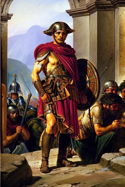 Roman Soldier, inspiring, vibrant, epic, ultra sharp, hyper detailed, masterpiece, HDR, UHD, best quality, high resolution, 8k <lora:CLSBRNG:1>