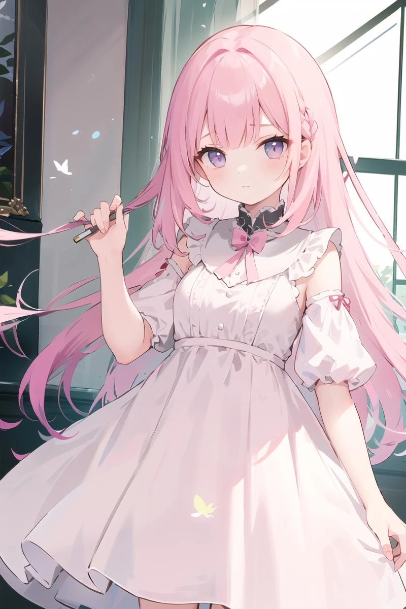 1girl, pink lucency full dress, <lora:smooth skin v1.3.2:1>,