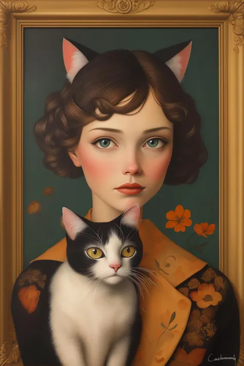 masterpiece,best quality,<lora:tbh125-:0.75>,portrait of cat,oil painting,style of Catherine Nolin,