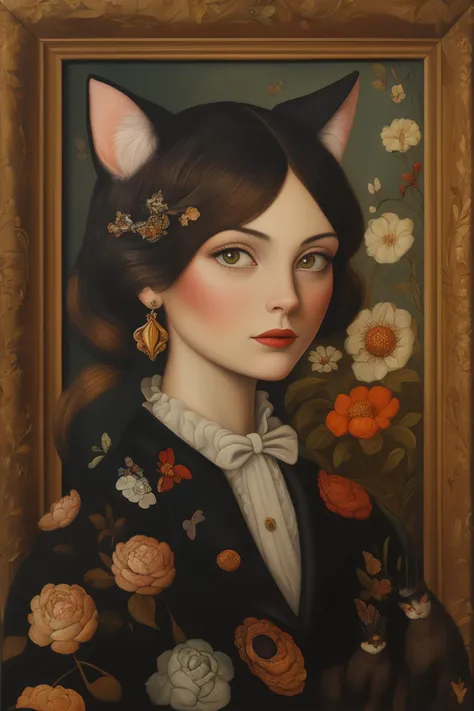 masterpiece,best quality,<lora:tbh125-:0.75>,portrait of cat,oil painting,style of Catherine Nolin,