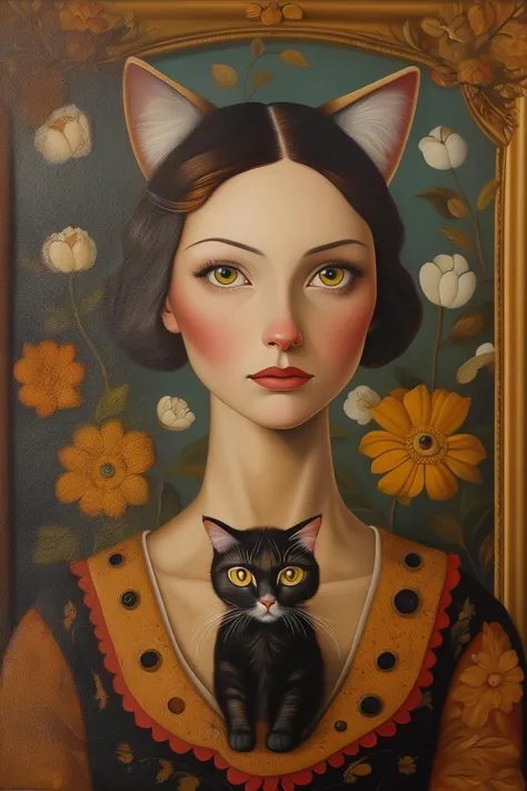 masterpiece,best quality,<lora:tbh125-:0.9>,portrait of cat,oil painting,style of Catherine Nolin,