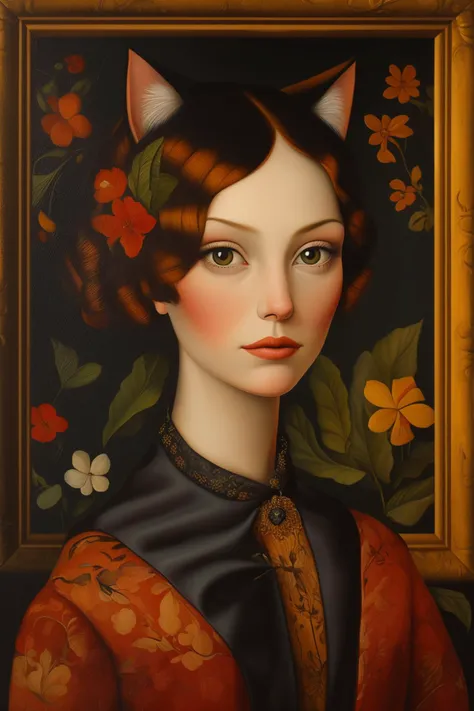 masterpiece,best quality,<lora:tbh125-:0.9>,portrait of cat,oil painting,style of Catherine Nolin,