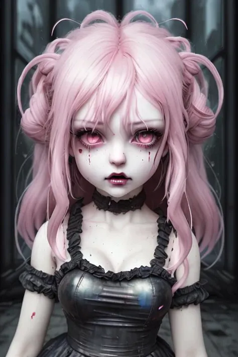 bjddoll, women, dark ambiance, furious, disheveled, angry, gorgeous, crazy, smooth, pink, rainbow, absurde, stupid, smiling, soldier, dress, sloppy, surprised, embarrassed, highly detailed, Hyperrealism, look at windows, ultra realistic, ultra detailed, Hyperrealism, photography, stunning environment , old paint, storm, photo, <lora:Bjd Dolls v1:1>