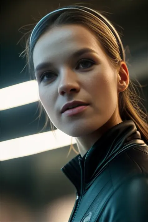 k4t4rin4witt, full body, brown hair, brown eyes, female superhero outfit with glowing LED piping, running down the street, outdoor, night, futuristic city, atmospheric, <lora:Katarina_Witt_PMv1_Lora:1.3>,, detailed skin texture, (blush:0.5), (goosebumps:0.5), subsurface scattering, ((Low-Angle Shot)), RAW candid cinema, 16mm, color graded portra 400 film, remarkable color, ultra realistic, textured skin, remarkable detailed pupils, realistic dull skin noise, visible skin detail, skin fuzz, dry skin, shot with cinematic camera