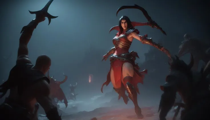 Cinematic scene,  diablo 4, rogue, action pose <lora:diablo_4_rogue_v0.0.1:1>