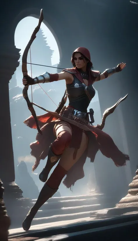 breathtaking Cinematic scene, d4r rogue <lora:diablo_4_rogue_3b:1>, action pose, temple, detailed background, masterpiece, best quality, high quality, absurdres . award-winning, professional, highly detailed