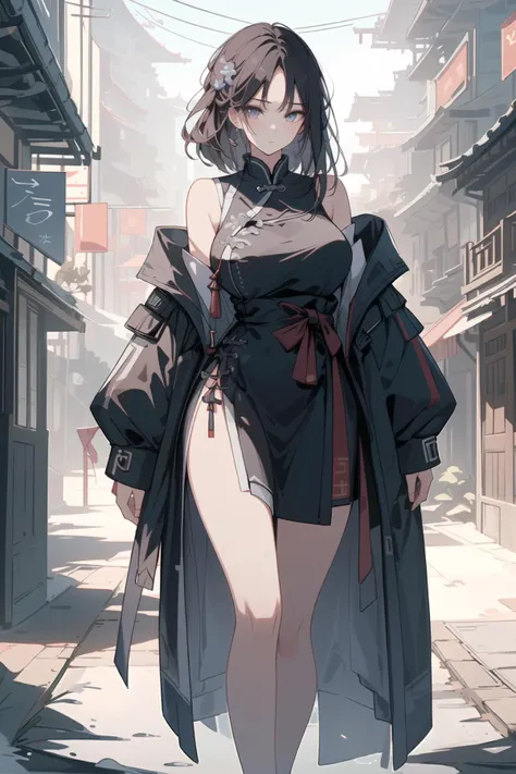 Exposing breasts、pierced nipple