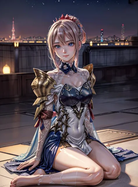 masterpiece, best quality, shiny skin, insanely complex, detailed skin texture, detailed armor texture, beautiful detailed face, intricate details, ultra detailed, high angle shot, 8k wallpaper, best shadow, delicate, RAW, light particles, ultra high res, 8k uhd, film grain, dramatic, moody lighting, rim lighting, side lighting, cinematic light,
BREAK
((full body)), ((perfect anatomy)), 1girl, (a woman in blue kimono sitting on the ground), in a war, ((smiling face)), aesthetic, prostitute, <lora:shionne_(tales)_v1:1>
BREAK
light sparkles, dust particles, expansive, mythical, magical, night urban tokyo city background, <lora:add_detail:1>