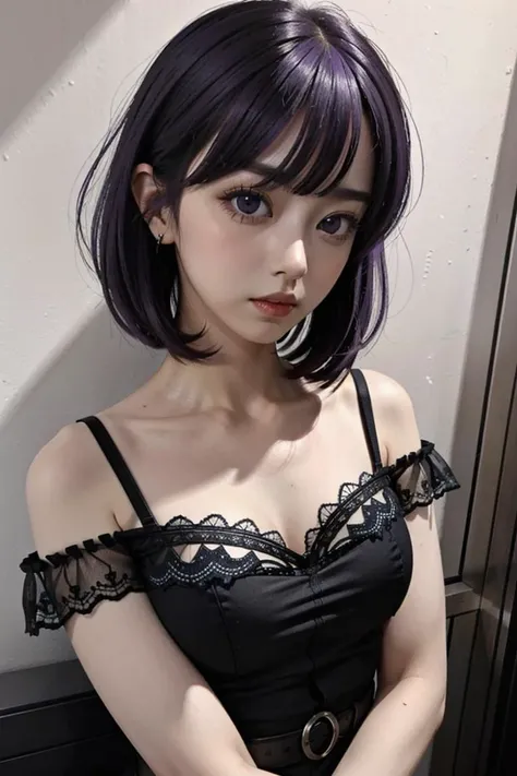 1girl, kwf, KAFKA, PURPLE EYES, purple hair, <lora:kwFemaleNoTagFixDim256_v11-000007:0.7>, <lora:PAseer'KafukaV1:0.3>