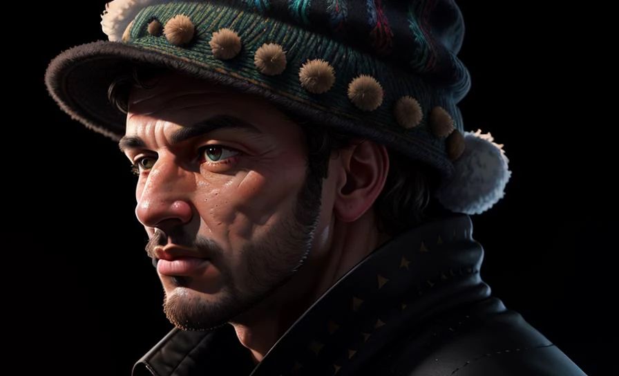 ultra realistic, 45 y.o man, (black background:1.5), concept art, sunny day, (ultra-detailed), <lora:SyFyEye1_v1.0:0.5>, alpine mountain, (RAW photo), masterpiece, big windows, sunset lighting, cloud, Atey Ghailan, (best quality), error detail smoothing, beautiful clean face, depth of field, <lora:epi_noiseoffset2:1>, dramatic lighting, volumetric lighting, <lyco:GoodHands-beta2:0.8>, freckles, light, determination, (immaculate:1.3), wearing a multicolored robe in the temple, tough guy, gloves, (8k uhd), night view, extremely detailed eyes and face, ((detailed pupils)), detailed, (top quality), glass bowl, photorealistic painting, good lighting, playful, octane render, surreal image, sweater, dim light, (digital painting:1.1, dim colors), hat with pompom, beautiful detailed face, concept art illustration, 35mm, lake, 1boy, (vray render), romanticism, (lineart:1)