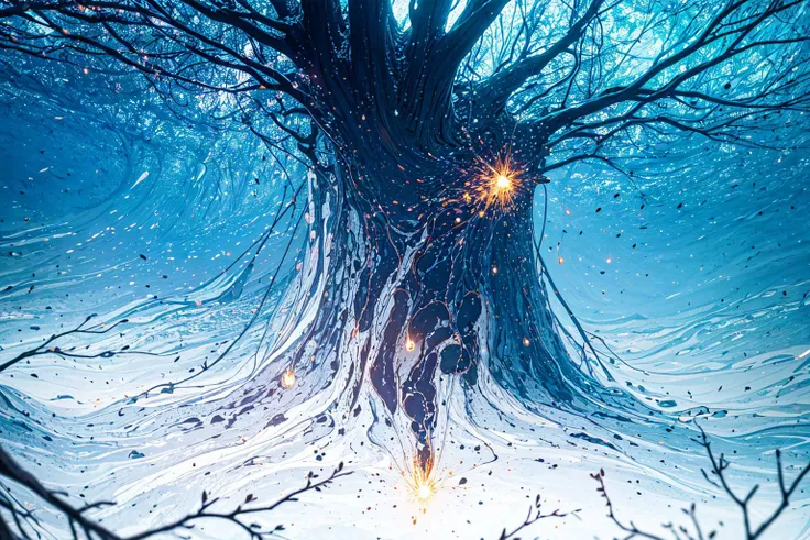 best quality, digital art style, man made of branches, growing out of the forest, perfect head of hair, (full body:1.1), mist exploding from a forest, tornado of sparks, trending on instagram, extremely detailed, masterpieces <lora:soapbubblefilm_lora_unetonly:0.7>