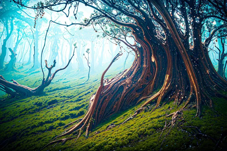 best quality, digital art style, man made of branches, growing out of the forest, perfect head of hair, (full body:1.1), mist exploding from a forest, tornado of sparks, trending on instagram, extremely detailed, masterpieces <lora:soapbubblefilm_lora_CwR_gm5:0.7>