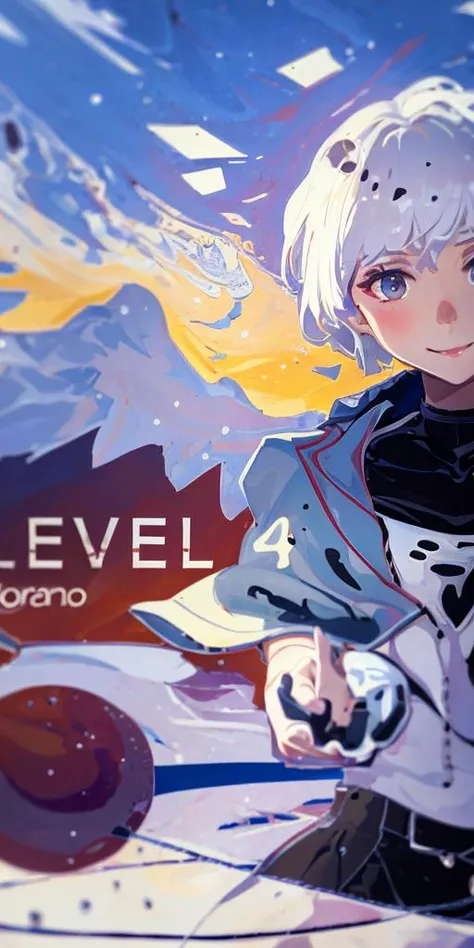 best quality, upper body, white hair, short hair, floating hair, scarf, 1girl, solo , smile, intricate coat, ((flying snow)), colorful theme, (snowfield), from side, sky, cloudy sky, building, sunlight, sun, extremely detailed, masterpieces <lora:soapbubblefilm_lora_unetonly:0.8>