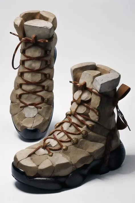 <lora:stonepunkai_v10:1>
 StonepunkAI stone shoes